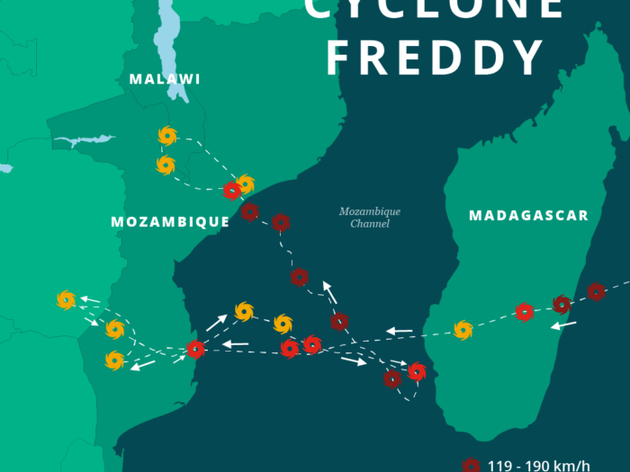 Tropical Cyclone Freddy Path